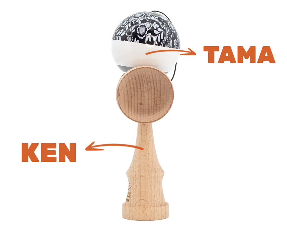 ken and tama on white background for people who want to learn kendama